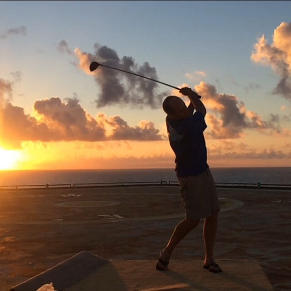 Tee Off Biodegradable Golf Balls Off Frying Pan Tower