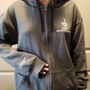Frying Pan Tower Hoodie in Gray - Front View
