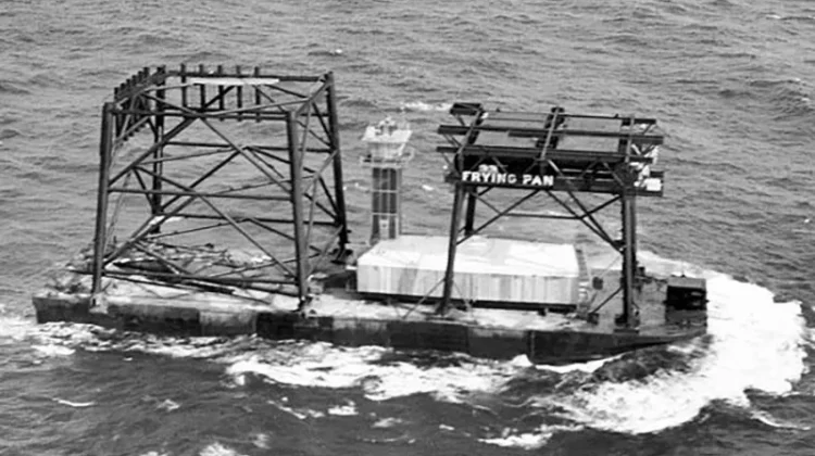 Frying Pan Shoals Light Tower on Barge
